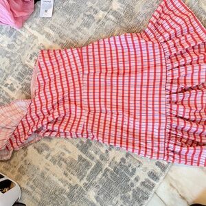 Red and White Checkered Mini Dress